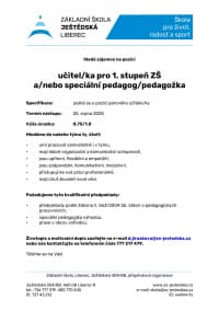 Inzerat_1. stupen_spec. pedagog